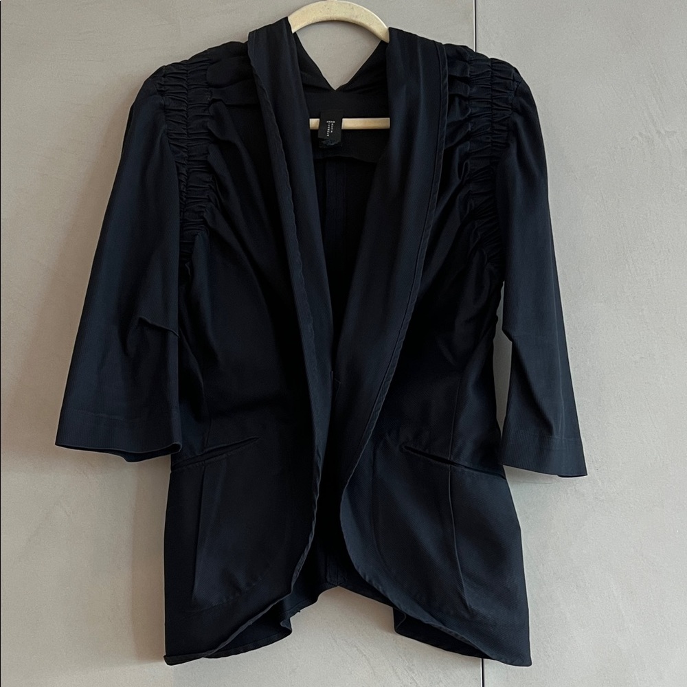 Zero + Maria Cornejo Black Cotton Blend  blazer